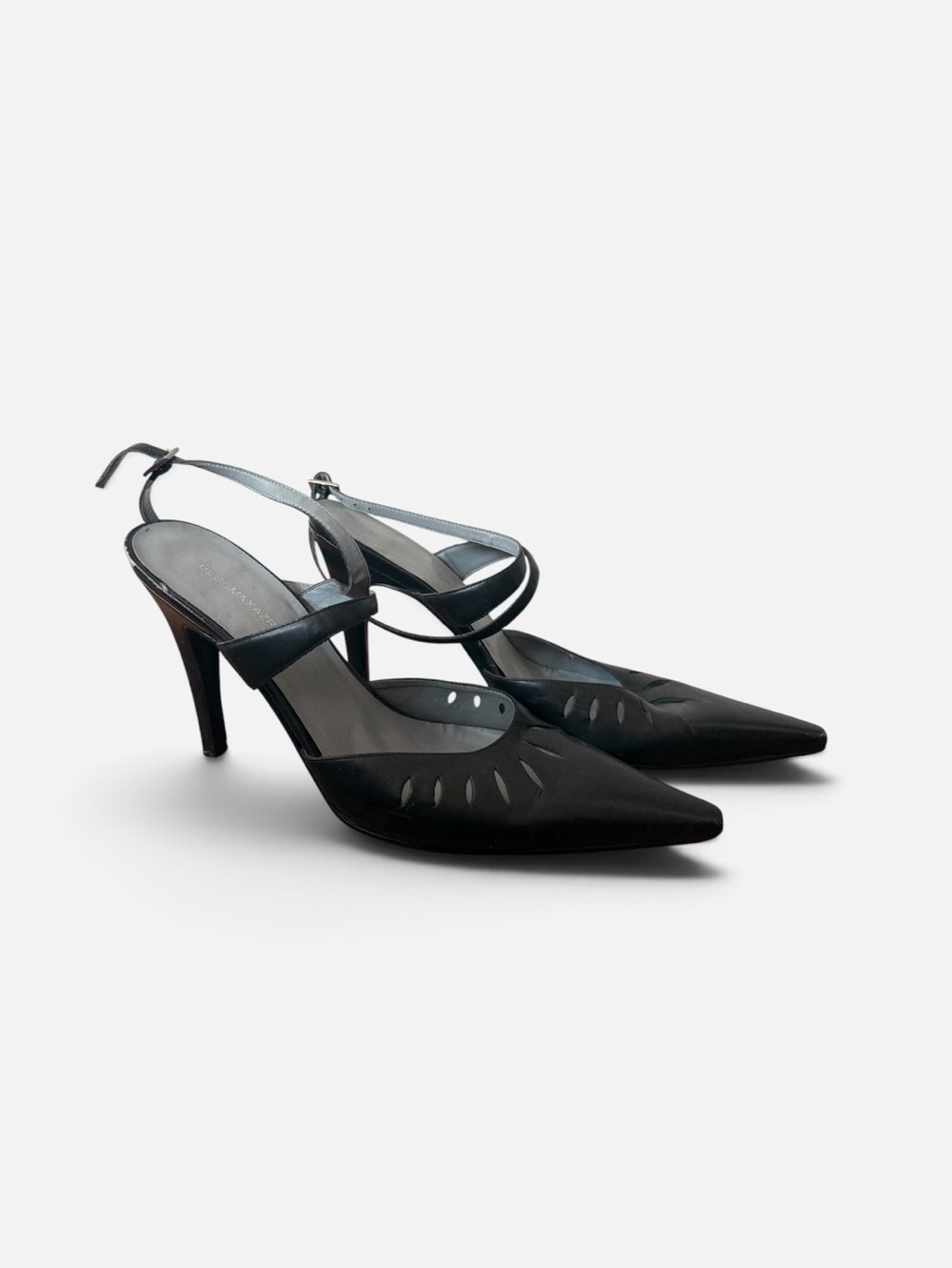 BCBGMaxAzria Office Siren Black Pointed Toe Slingback Heels